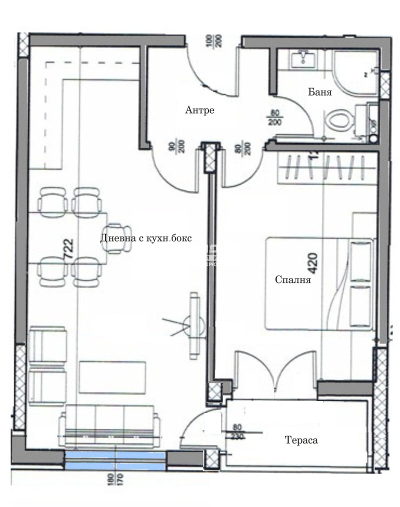 Te koop  1 slaapkamer Plovdiv , Tsentar , 55 m² | 96232623 - afbeelding [2]