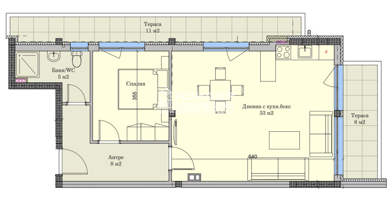 Zu verkaufen  1 Schlafzimmer Plowdiw , Komatewo , 102 qm | 41691164 - Bild [2]