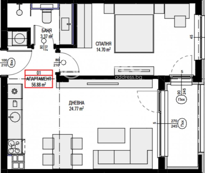 Προς πώληση  1 υπνοδωμάτιο Σοφηια , Οβτσα κυπελ 2 , 72 τ.μ | 23019729 - εικόνα [4]