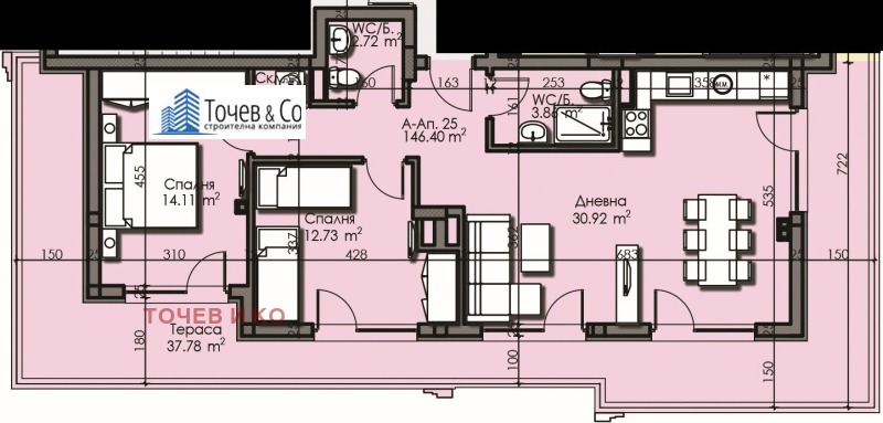 Продава 3-СТАЕН в град Бургас, Изгрев - 147 кв.м / 190 320 € » 372 233.57 лв., ТОЧЕВ И КО