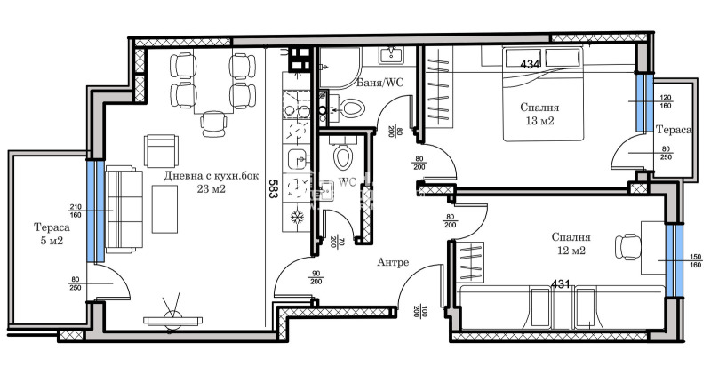 En venta  2 dormitorios Plovdiv , Tsentar , 90 metros cuadrados | 11874781 - imagen [2]