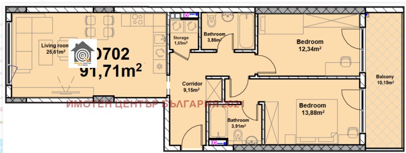 Продава 3-СТАЕН, гр. София, Полигона, снимка 1 - Aпартаменти - 48013917