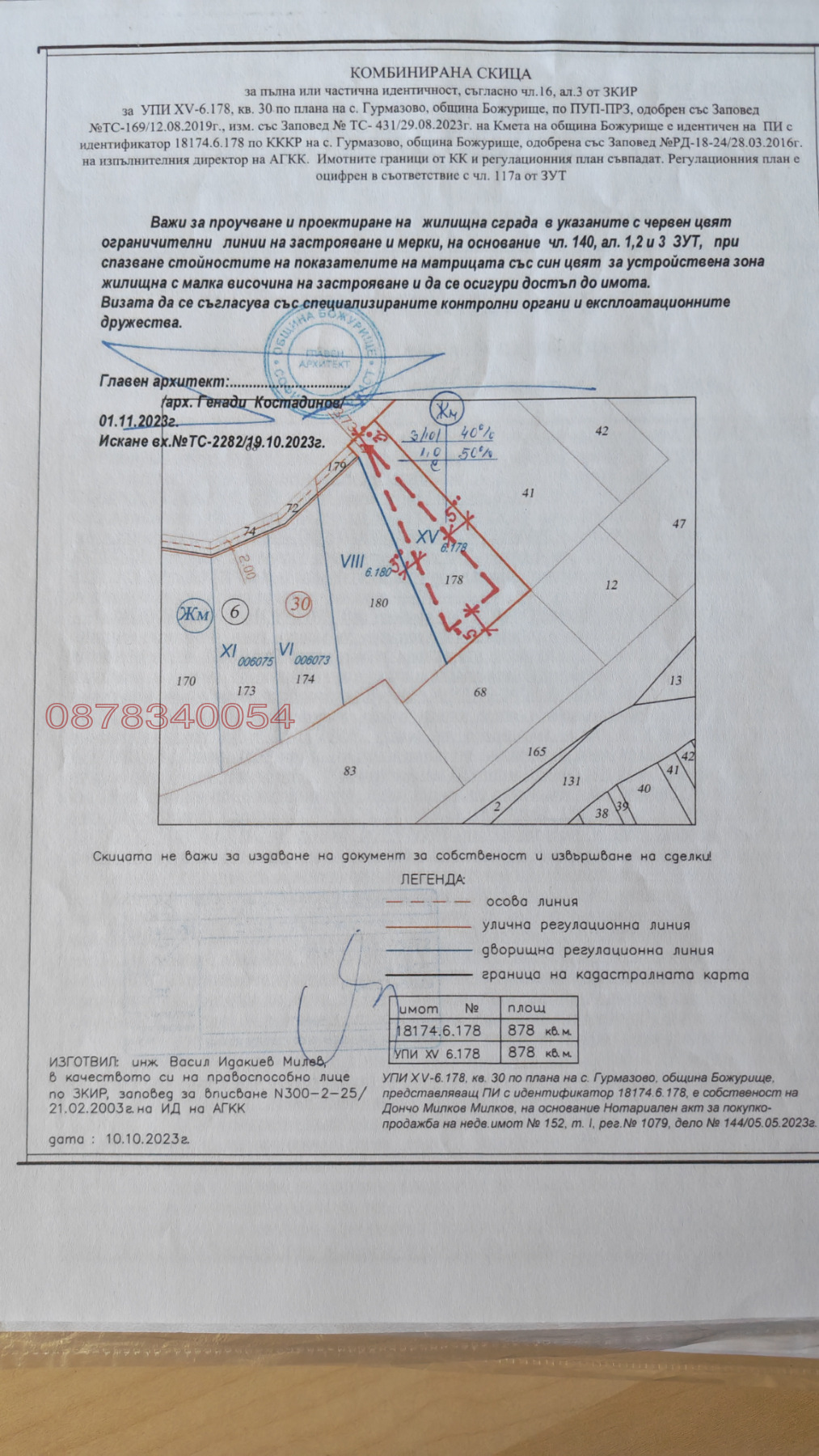 Продава ПАРЦЕЛ, с. Гурмазово, област София област