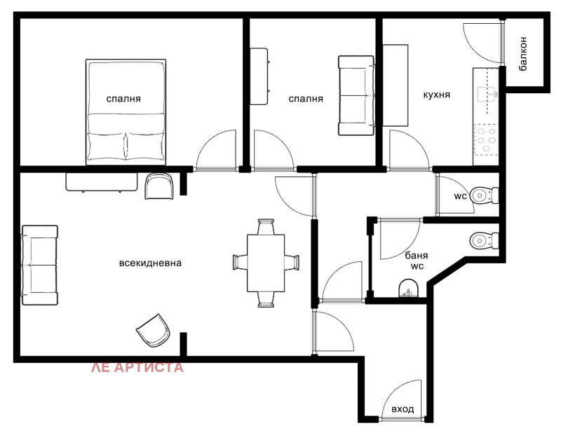 Продава 3-СТАЕН, гр. София, Докторски паметник, снимка 7 - Апартаменти - 53519655