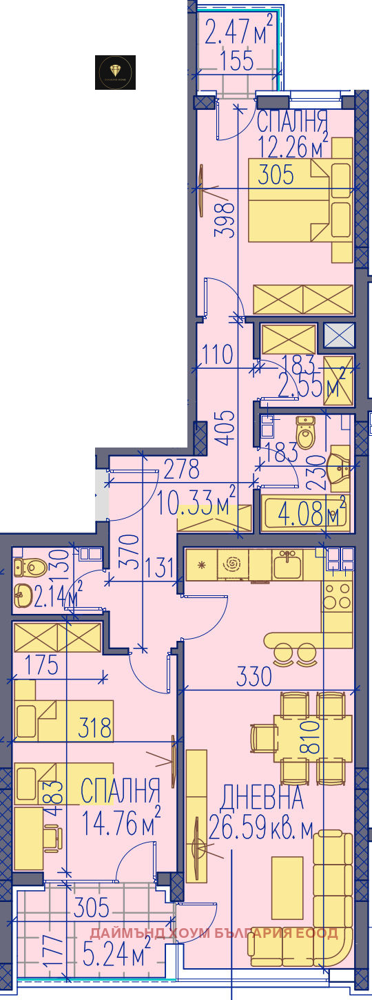 En venta  2 dormitorios Plovdiv , Trakiya , 115 metros cuadrados | 69375831 - imagen [2]