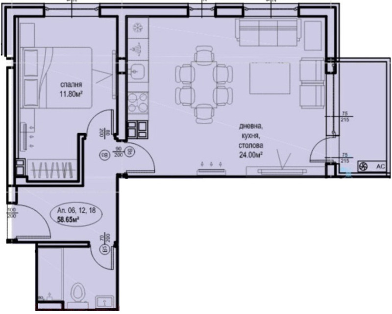 Na prodej  1 ložnice Plovdiv , Christo Smirnenski , 70 m2 | 61370571 - obraz [3]