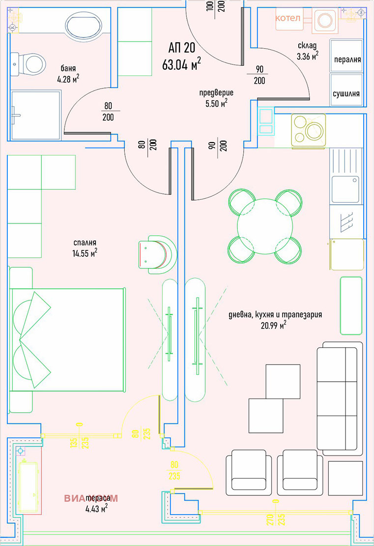À venda  1 quarto Sofia , Malinova dolina , 78 m² | 98325705 - imagem [4]