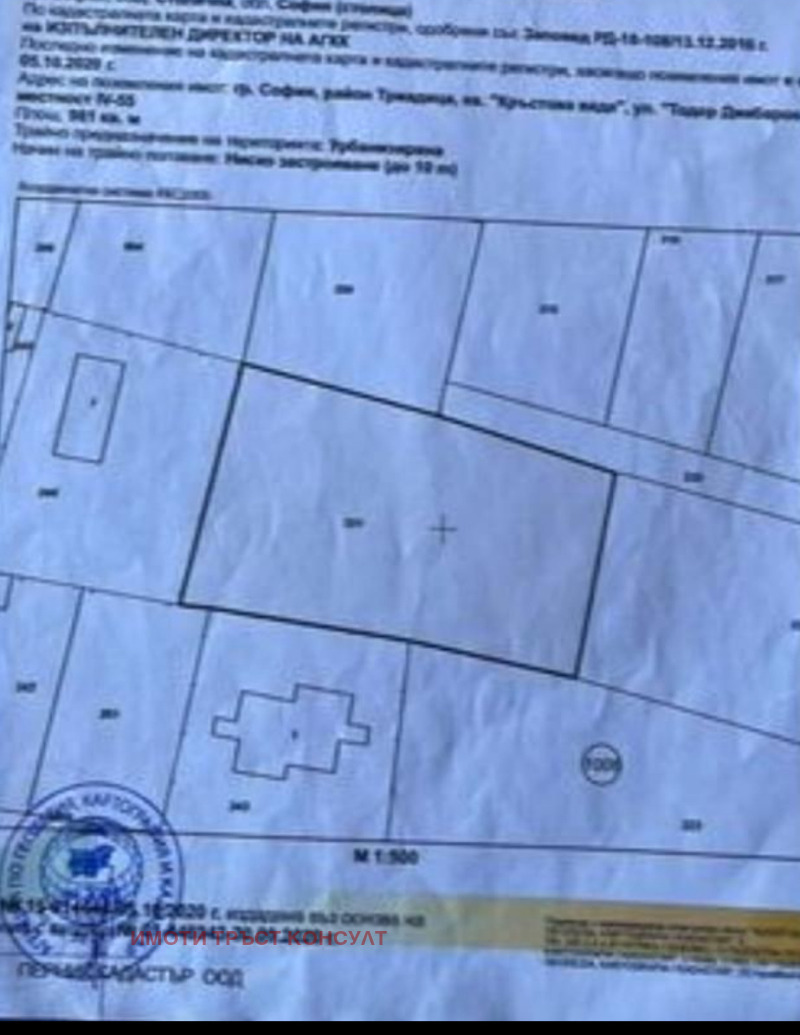 Продава ПАРЦЕЛ в град София, Кръстова вада - 980 кв.м / 1 450 000 € » 2 835 953.50 лв., ИМОТИ ТРЪСТ КОНСУЛТ