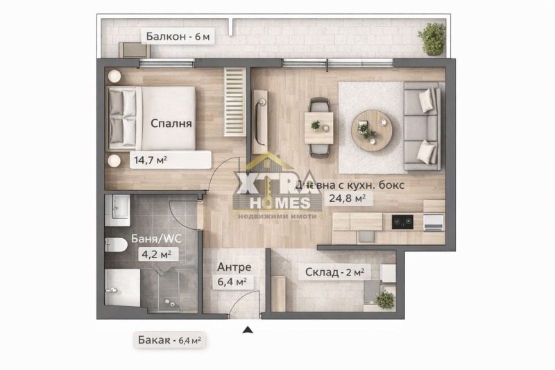 Продава 3-СТАЕН в град София, Овча купел - 58 кв.м / 148 274 € » 289 998.74 лв., ЕКСТРА ХОУМС