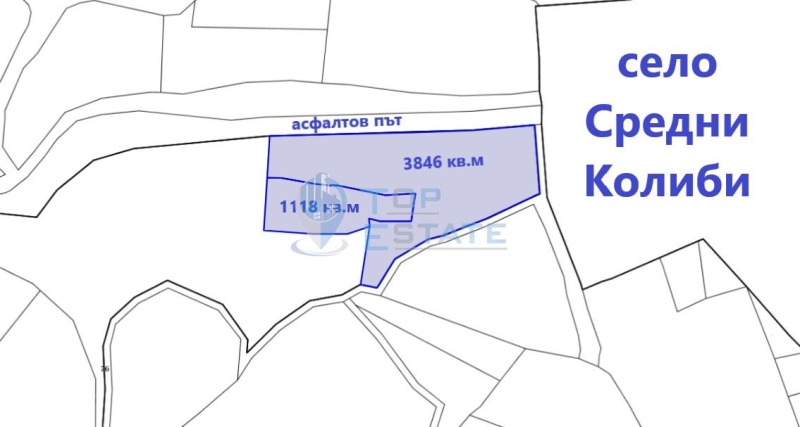Продава ПАРЦЕЛ в област Велико Търново, с. Средни колиби - 4964 кв.м / 25 000 € » 48 895.75 лв., ТОП ЕСТЕЙТ
