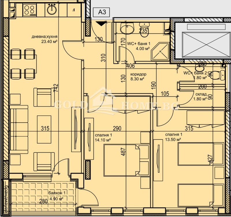 Продава 3-СТАЕН, гр. Пловдив, Кършияка, снимка 2 - Aпартаменти - 46752961