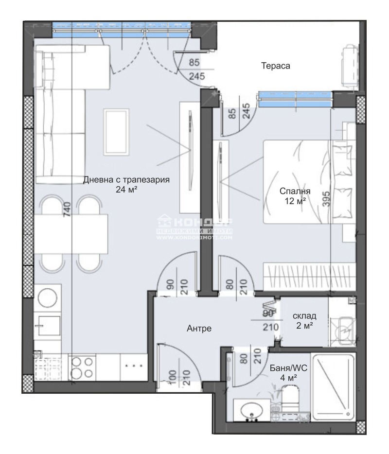 Til salg  1 soveværelse Plovdiv , Trakiya , 71 kvm | 66475384 - billede [2]