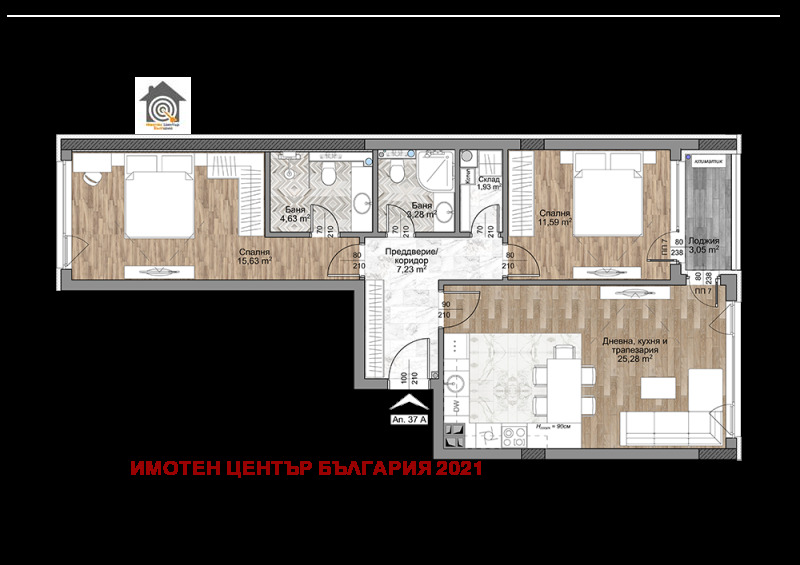 In vendita  2 camere da letto Sofia , Mladost 4 , 99 mq | 44424469