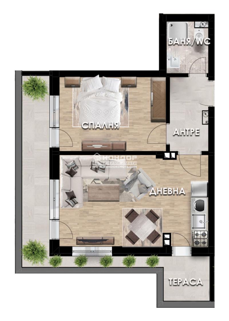 À venda  1 quarto Plovdiv , Karchiiaka , 72 m² | 67299142 - imagem [2]