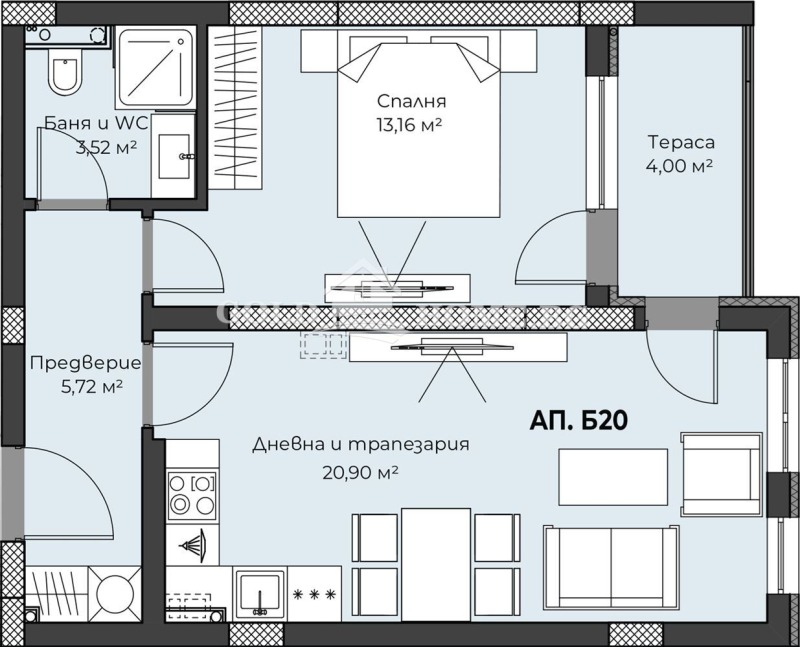 Продава 2-СТАЕН, гр. Пловдив, Христо Смирненски, снимка 2 - Aпартаменти - 48994636