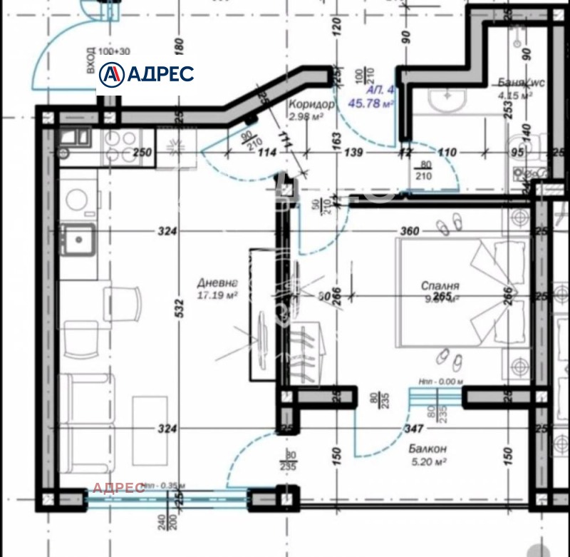 Myytävänä  1 makuuhuone Varna , Vinitsa , 56 neliömetriä | 51205068 - kuva [4]