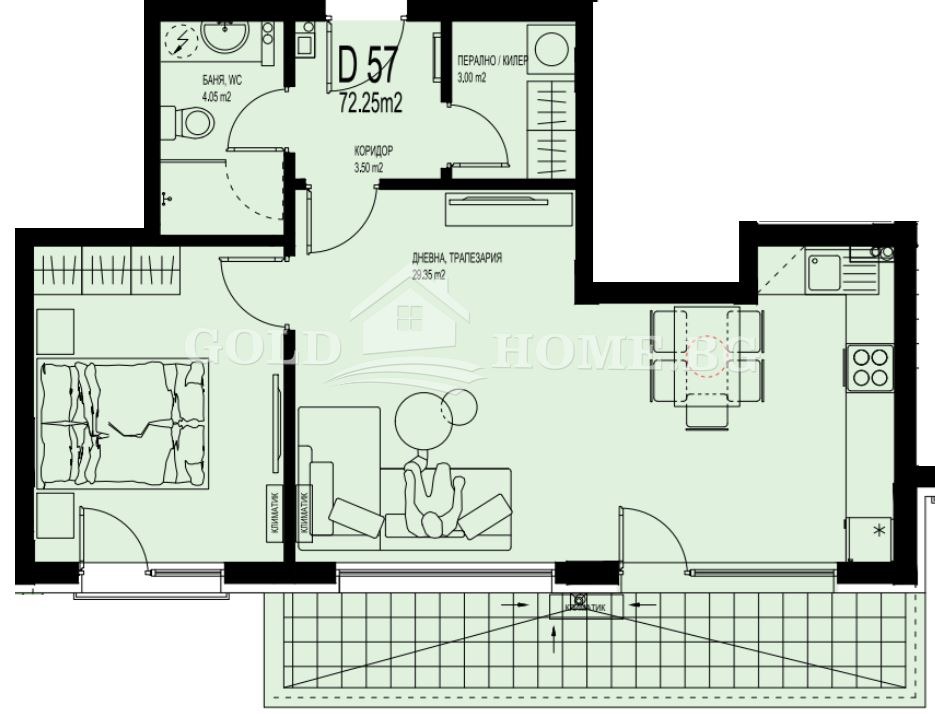 Продава 2-СТАЕН, гр. Пловдив, Христо Смирненски, снимка 9 - Апартаменти - 55920737