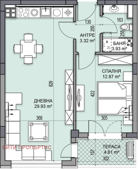 1 dormitor Gagarin, Plovdiv 1