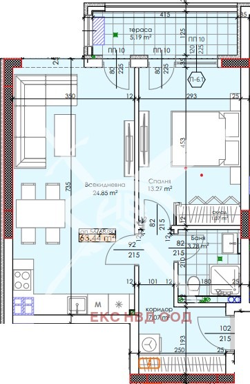 Til salg  1 soveværelse Plovdiv , Trakiya , 74 kvm | 46577974