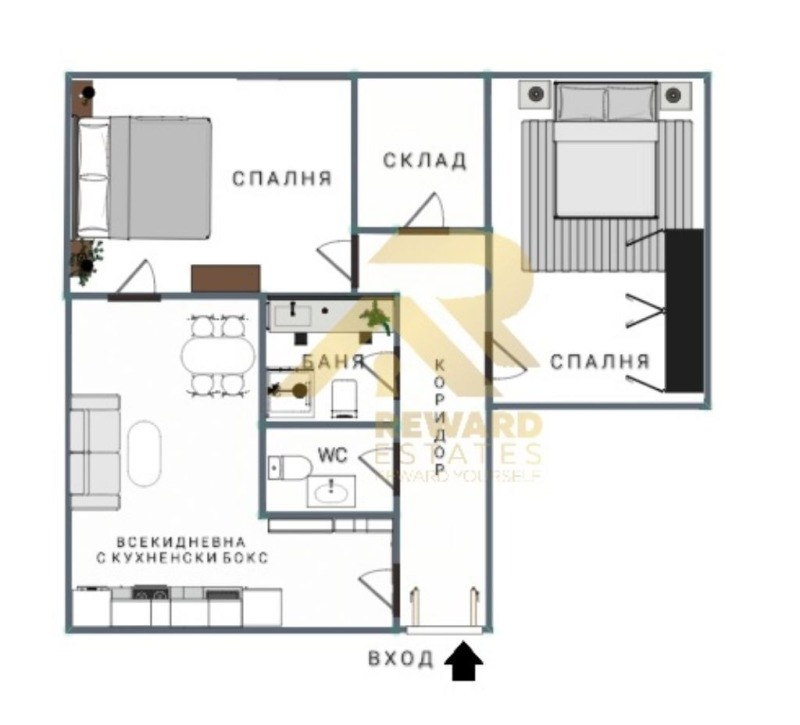 Till salu  2 sovrum Sofia , Suhata reka , 65 kvm | 22642385 - bild [14]