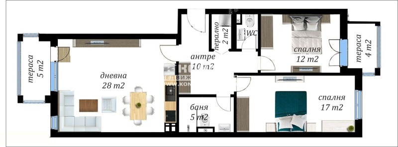 Продаја  2 спаваће собе Пловдив , Вастанически , 113 м2 | 99150655 - слика [2]