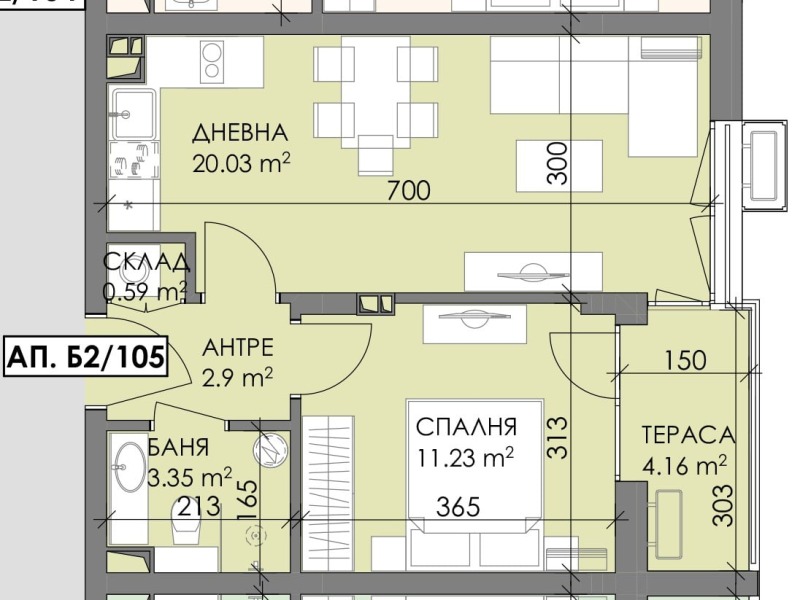 Продается  1 спальня Бургас , Меден рудник - зона В , 58 кв.м | 47586783 - изображение [2]