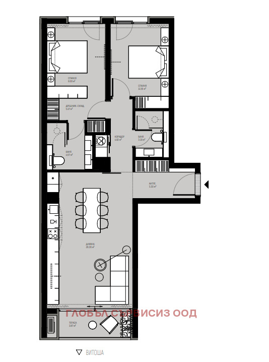 En venta  2 dormitorios Sofia , Ovcha kupel , 105 metros cuadrados | 15369866