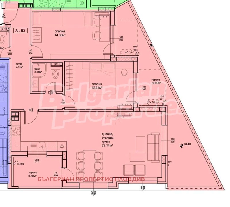 На продаж  2 спальні Пловдив , Христо Смирненски , 135 кв.м | 88638533 - зображення [3]