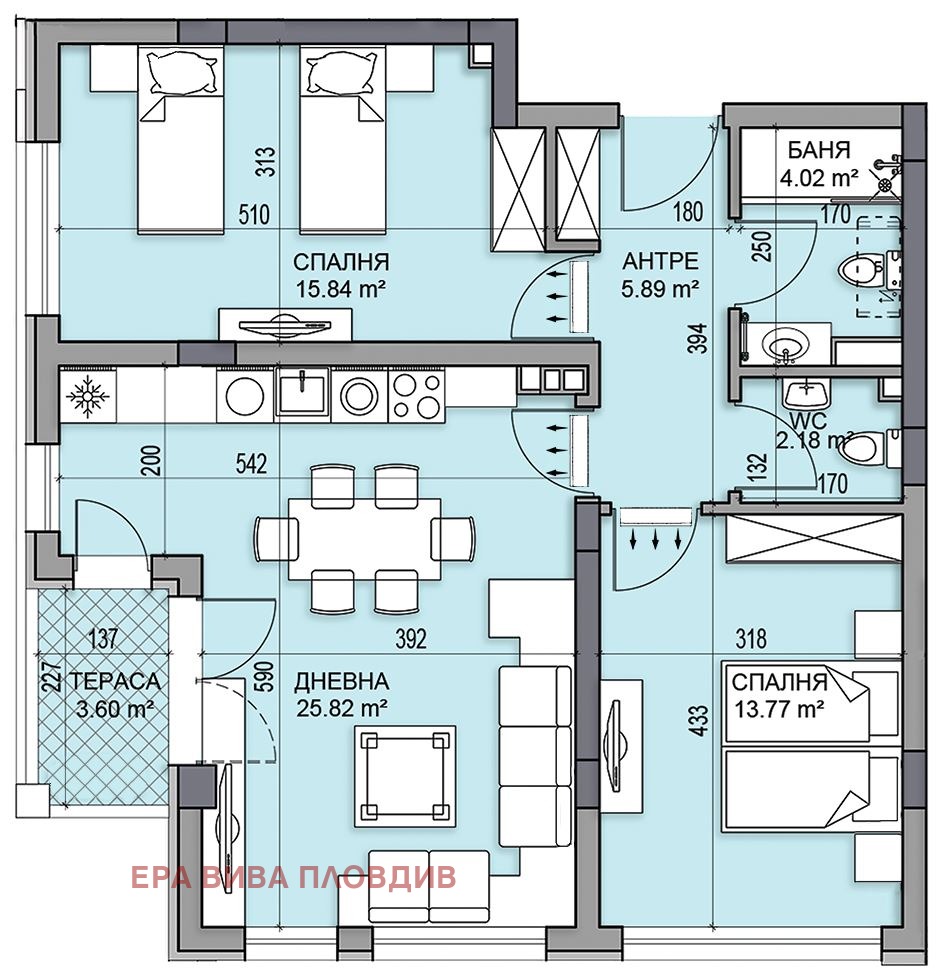 Продава 3-СТАЕН, гр. Пловдив, Гагарин, снимка 5 - Апартаменти - 54068715