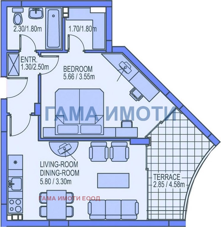 Продаја  1 спаваћа соба регион Бургас , к.к. Сланчев брјаг , 74 м2 | 87869026 - слика [2]