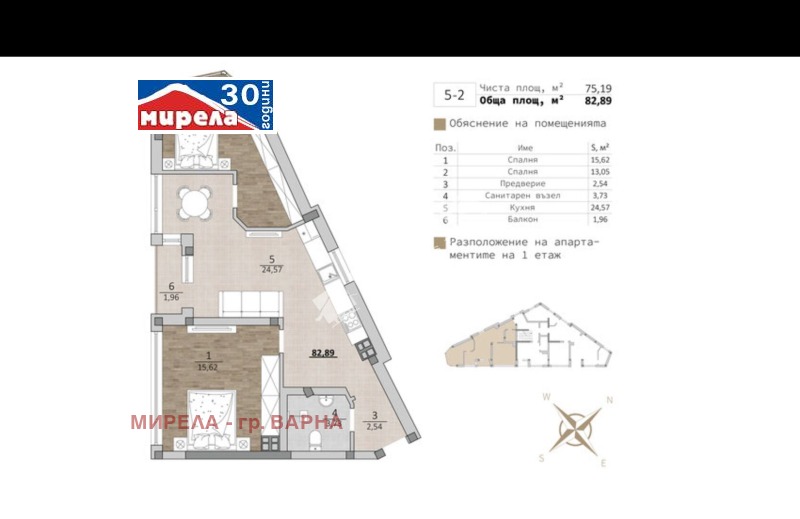 Продается  2 спальни Варна , м-т Акчелар , 82 кв.м | 92479834 - изображение [7]