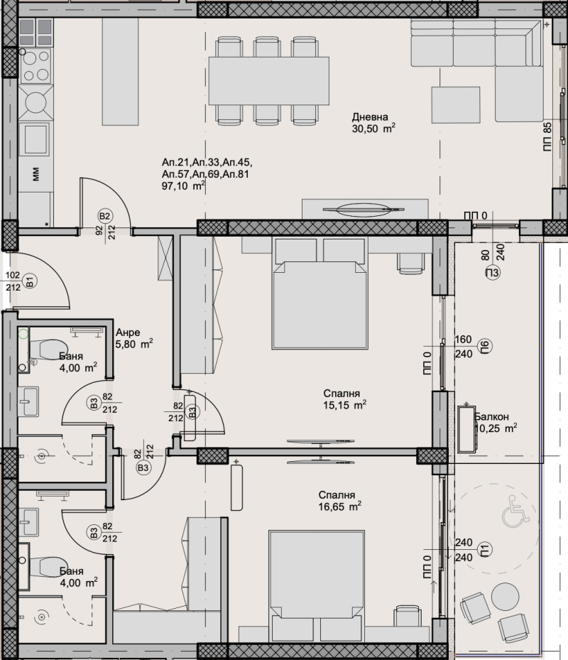 For Sale  2 bedroom Plovdiv , Hristo Smirnenski , 121 sq.m | 50426456 - image [4]