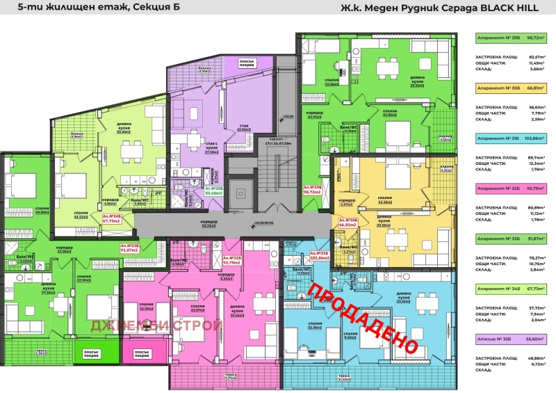 Eladó  1 hálószoba Burgas , Meden rudnik - zona V , 62 négyzetméter | 60998208 - kép [13]