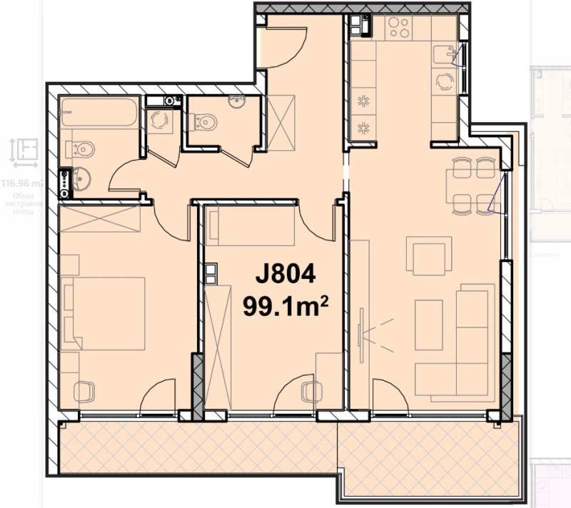 Satılık  2 yatak odası Sofia , Poligona , 114 metrekare | 10332482 - görüntü [2]