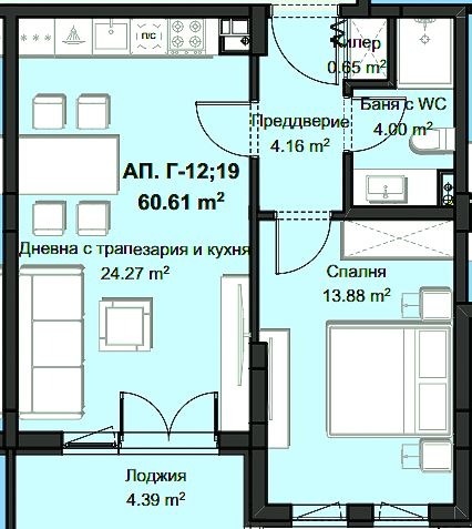 Myytävänä  1 makuuhuone Plovdiv , Hristo Smirnenski , 76 neliömetriä | 12017104 - kuva [2]
