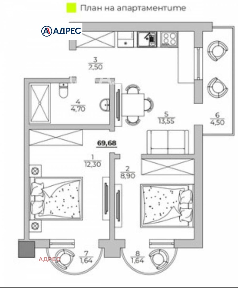 Продава  3-стаен град Варна , к.к. Чайка , 70 кв.м | 14825920 - изображение [4]