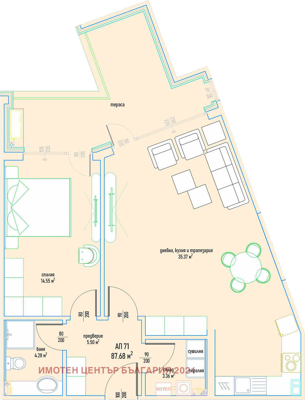 Продава 2-СТАЕН, гр. София, Малинова долина, снимка 2 - Апартаменти - 54042320