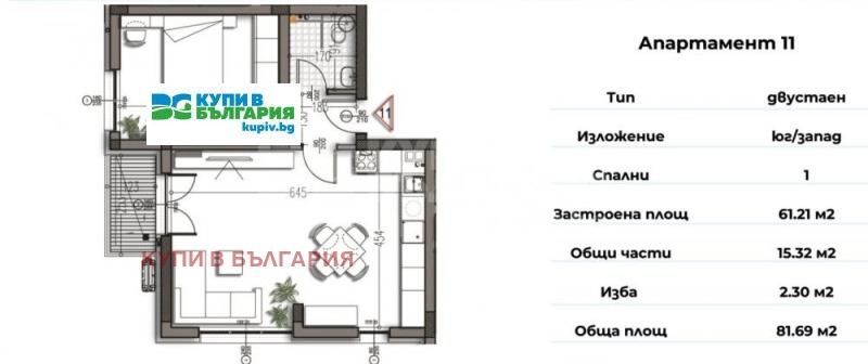 Eladó  1 hálószoba Varna , Izgrev , 82 négyzetméter | 98201967