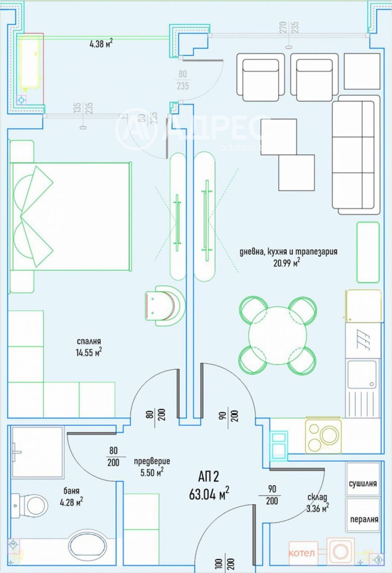 En venta  1 dormitorio Sofia , Malinova dolina , 76 metros cuadrados | 60600769 - imagen [4]