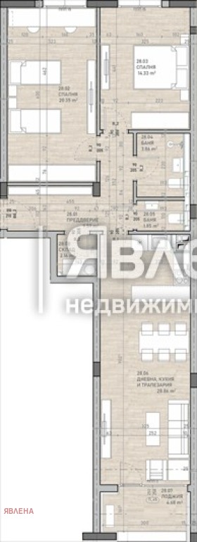 Продава 3-СТАЕН, гр. София, Сухата река, снимка 2 - Aпартаменти - 48121440