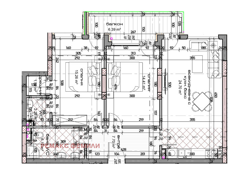 Продаја  3 спаваће собе Варна , Младост 1 , 112 м2 | 99380627 - слика [2]