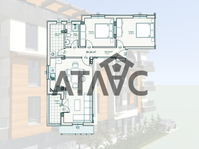 Satılık  2 yatak odası Plovdiv , Proslav , 100 metrekare | 98315426
