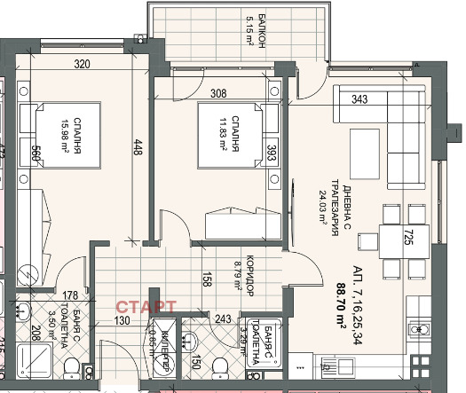 Продава 3-СТАЕН, гр. Стара Загора, Самара 3, снимка 1 - Aпартаменти - 47787552