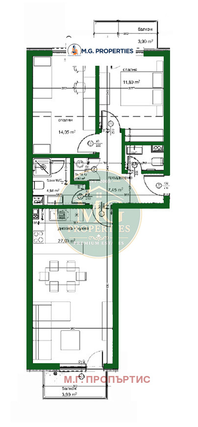 Продава 3-СТАЕН, гр. Варна, Кайсиева градина, снимка 2 - Апартаменти - 55190465