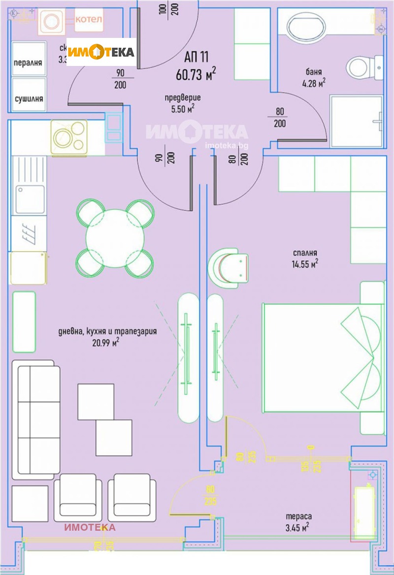 De vânzare  1 dormitor Sofia , Malinova dolina , 76 mp | 58382209 - imagine [4]