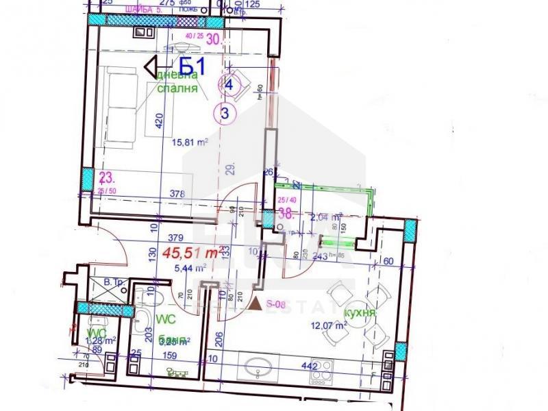 À vendre  2 chambres Rouse , Tsentar , 114 m² | 50750066
