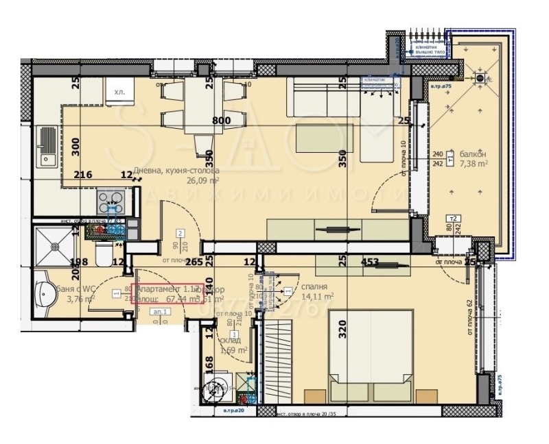 Продается  1 спальня Стара Загора , Опълченски , 84 кв.м | 63695829 - изображение [3]