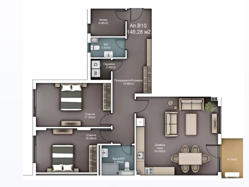 Te koop  3 slaapkamers Varna , k.k. Sv.Sv. Konstantin i Elena , 148 m² | 21207185 - afbeelding [7]