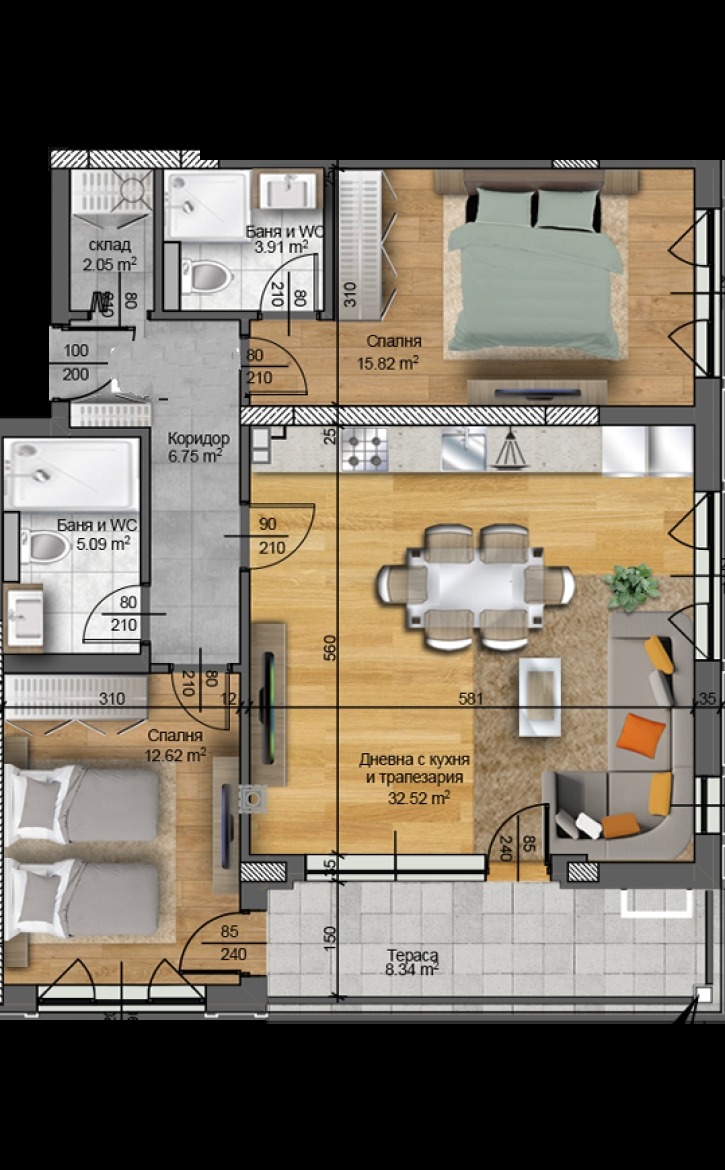 Продава 3-СТАЕН, гр. Пловдив, Христо Смирненски, снимка 2 - Апартаменти - 56267592