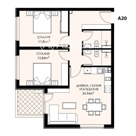 2 slaapkamers Ljulin 9, Sofia 2